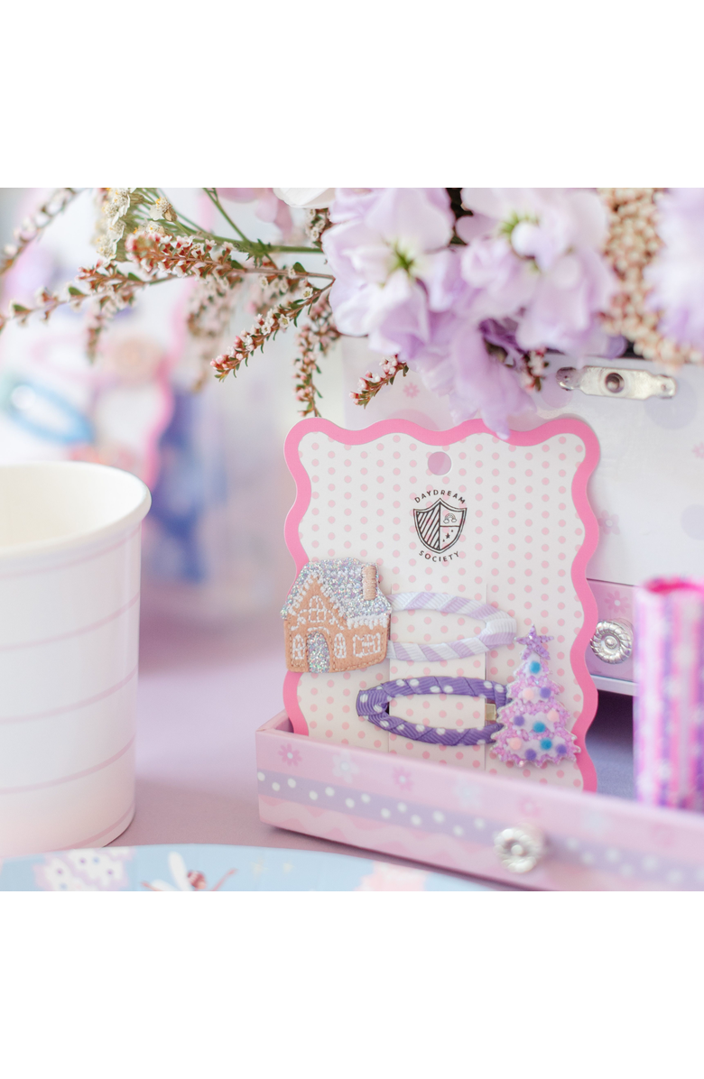 Daydream Society Gingerbread House and Christmas Tree Winter Hair Clip Set, Alternate, color, Assorted Pre-Pack