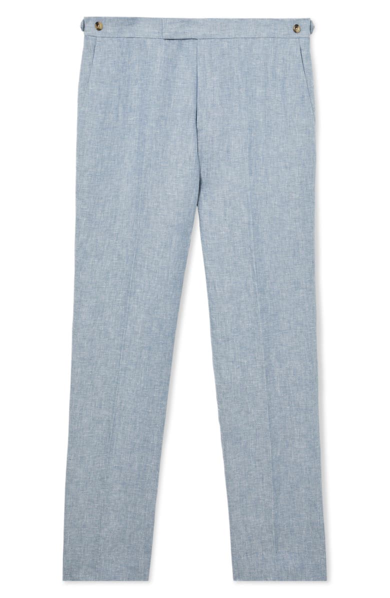 Reiss Atlantic Slim Fit Linen Pants, Alternate, color, Soft Blue