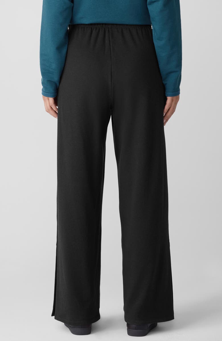 Eileen Fisher Slit Hem Straight Leg Pants, Alternate, color, Black