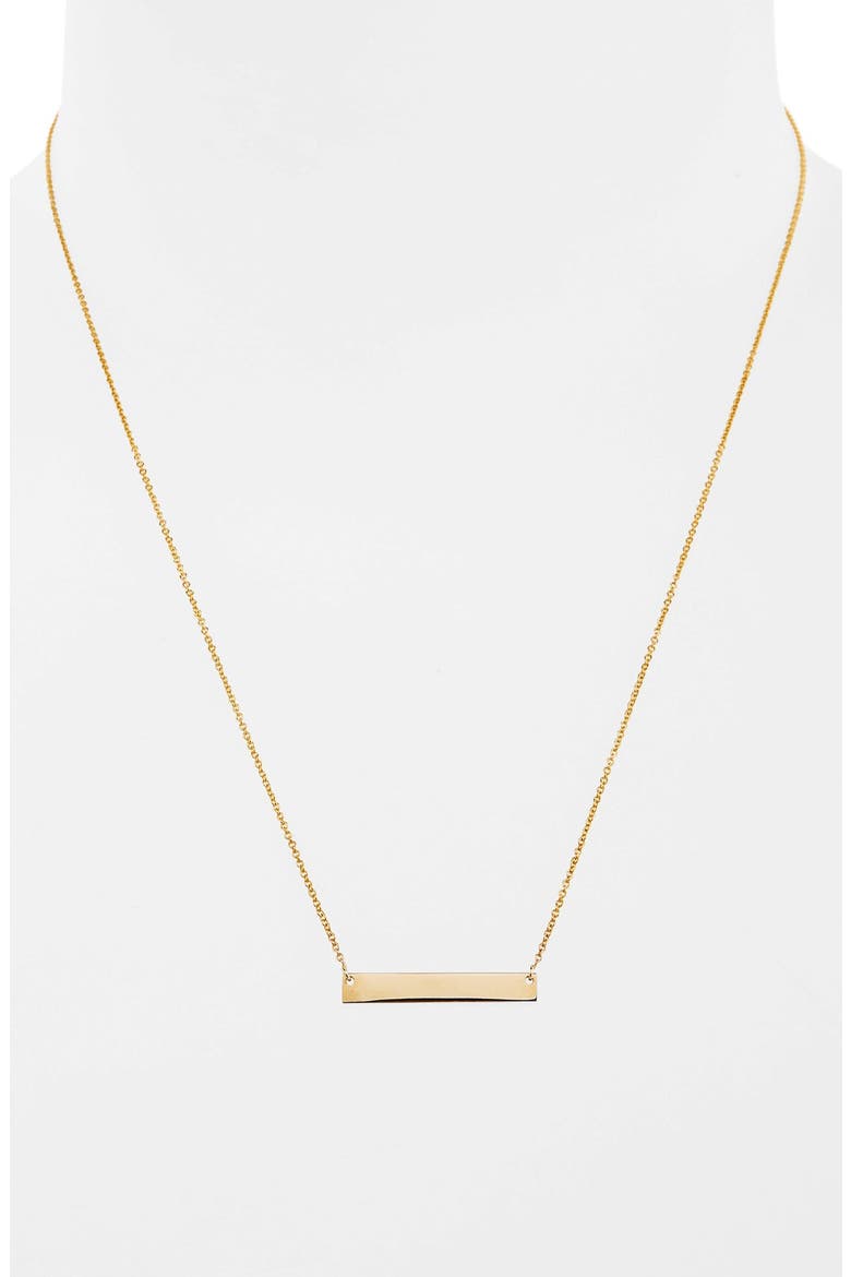 14K Gold Bar Pendant Necklace   (Nordstrom Exclusive), Alternate, color, YELLOW GOLD