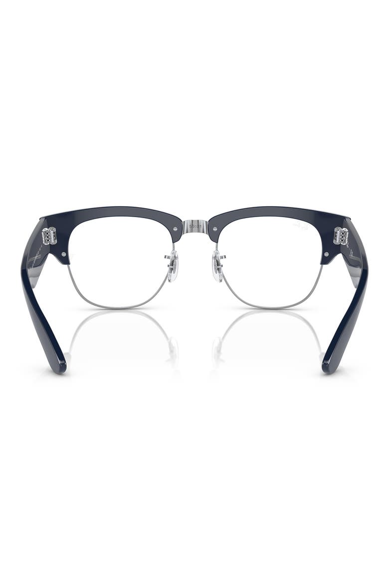 50mm Mega Clubmaster Square Optical Glasses, Alternate, color, SILVER