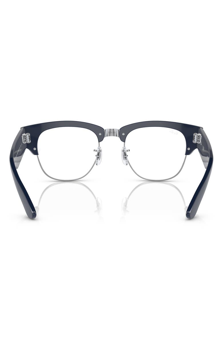 Ray-Ban 50mm Mega Clubmaster Square Optical Glasses, Alternate, color, Silver