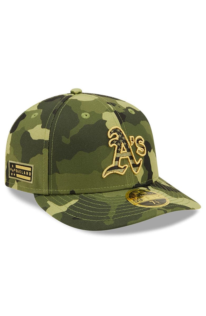 New Era Men's New Era Camo Oakland Athletics 2022 Armed Forces Day On-Field Low Profile 59FIFTY, Main, color, Camo