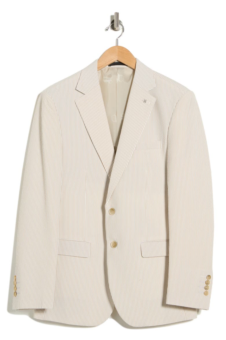 Seersucker Sport Coat, Alternate, color, TAN/WHITE