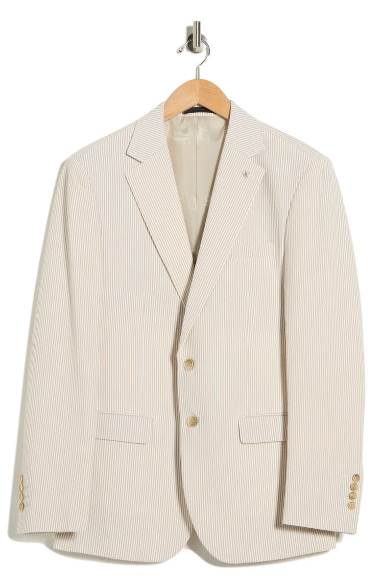 Scotch & Soda Seersucker Sport Coat, Alternate, color, Tan/White