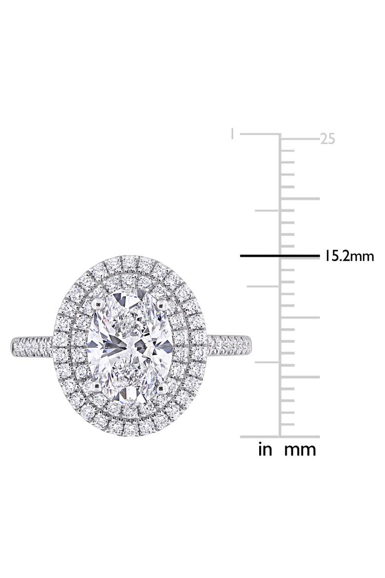 2-1/2 CTW Lab-Grown Diamond Double Halo Ring 14k, Alternate, color, White Gold