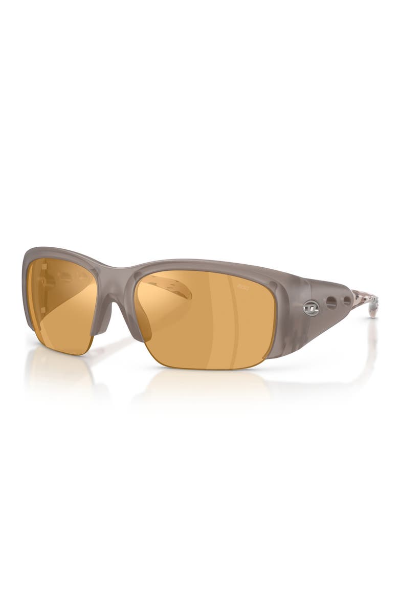 62mm Oversize Mirrored Pillow Sunglasses, Alternate, color, MILKY MATTE / DARK GREY MIRROR