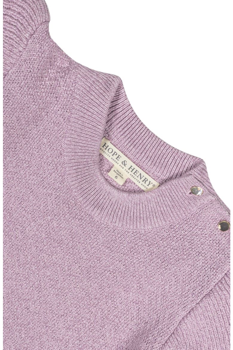 Girls' Organic Flutter Sleeve Sweater Dress, Toddler, Alternate, color, Lavender Marl