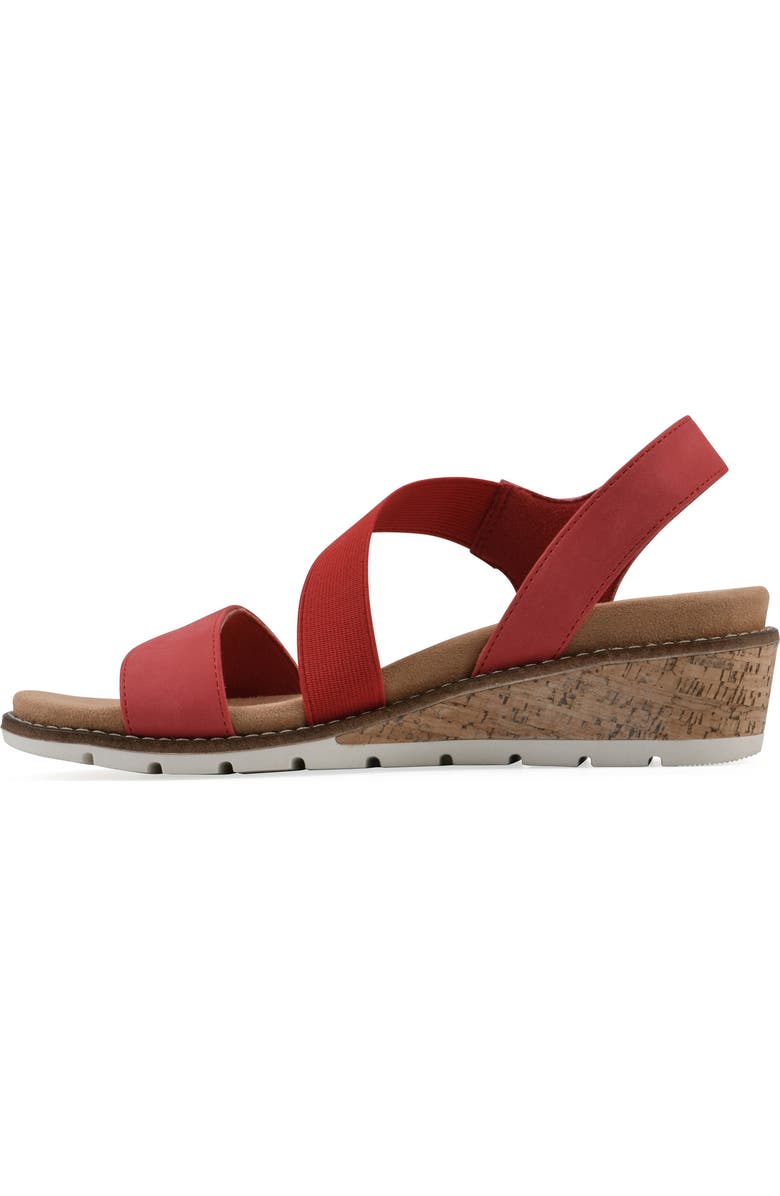 CLIFFS BY WHITE MOUNTAIN Tinnley Wedge Sandal, Alternate, color, Red Nubuck