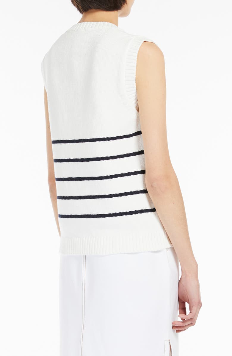 MM by Max Mara Scafati Stripe Sweater Vest, Alternate, color, White