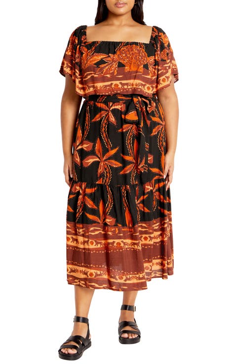 Talia Tie Belt Midi Dress (Plus)