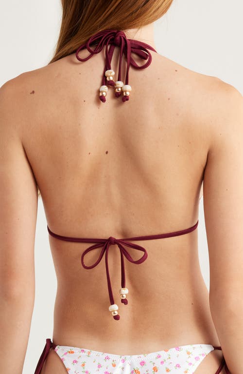 Kulani Kinis Halter Bralette Bikini Top In Rosie Posie
