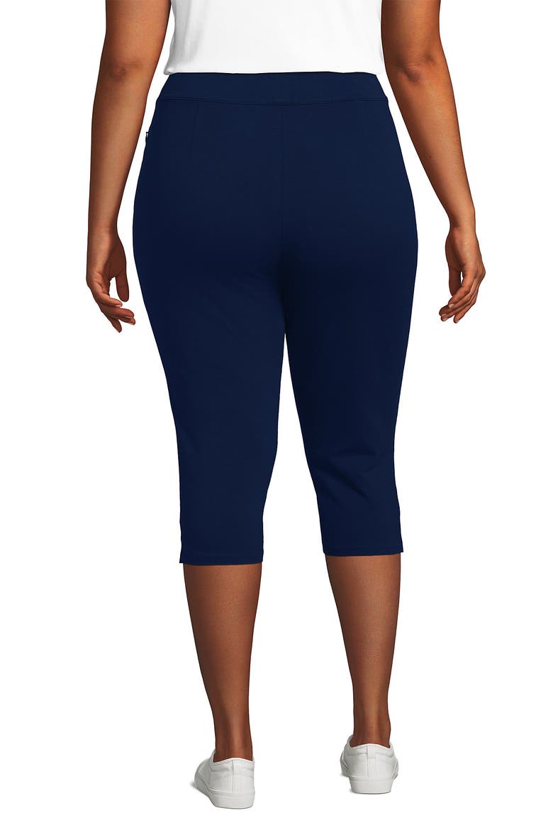 Plus Size Starfish High Rise Pintuck Capri Pants, Alternate, color, Deep Sea Navy