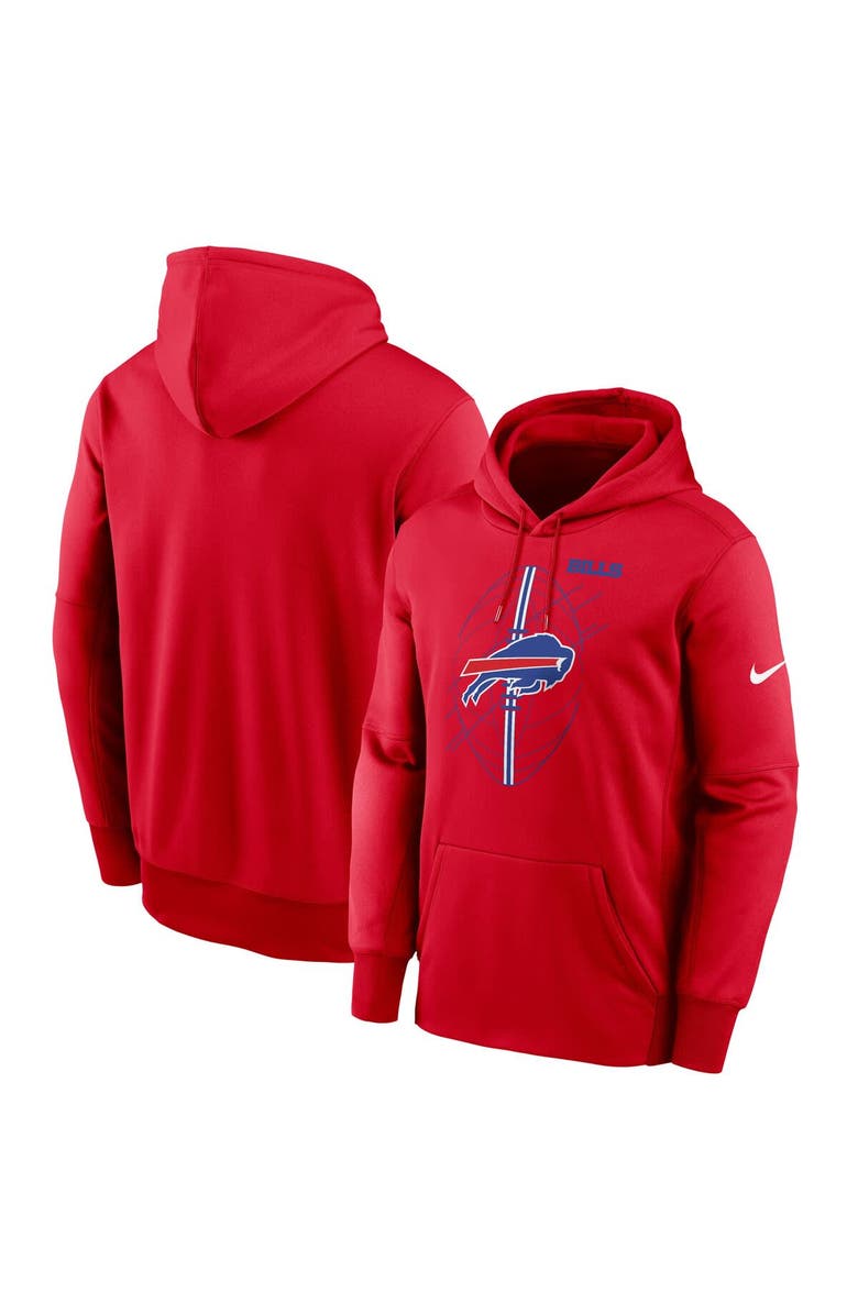 Nike Men's Nike Red Buffalo Bills Performance Fleece Pullover Hoodie, Main, color, 