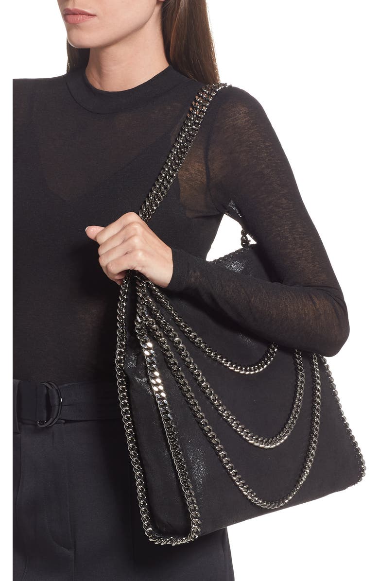 Stella McCartney Small Falabella Shaggy Deer Faux Leather Shoulder Bag, Alternate, color,