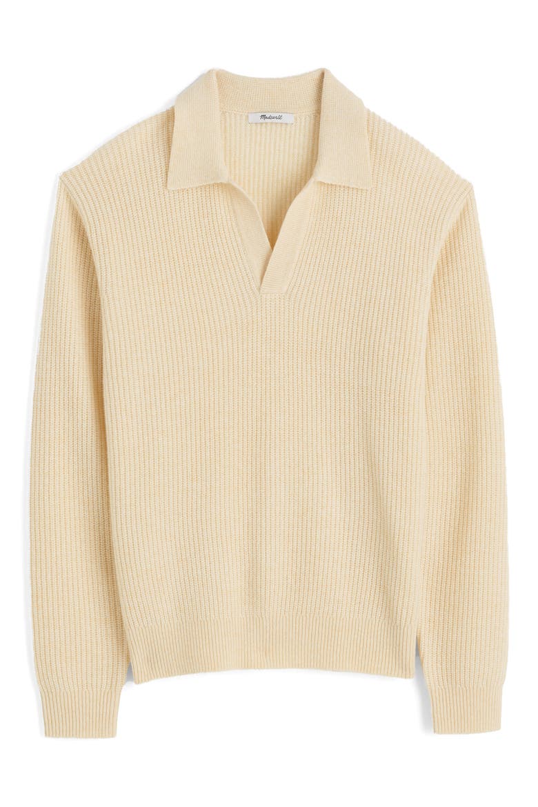 Johnny Collar Heritage Merino Wool Sweater, Alternate, color, BISCUIT