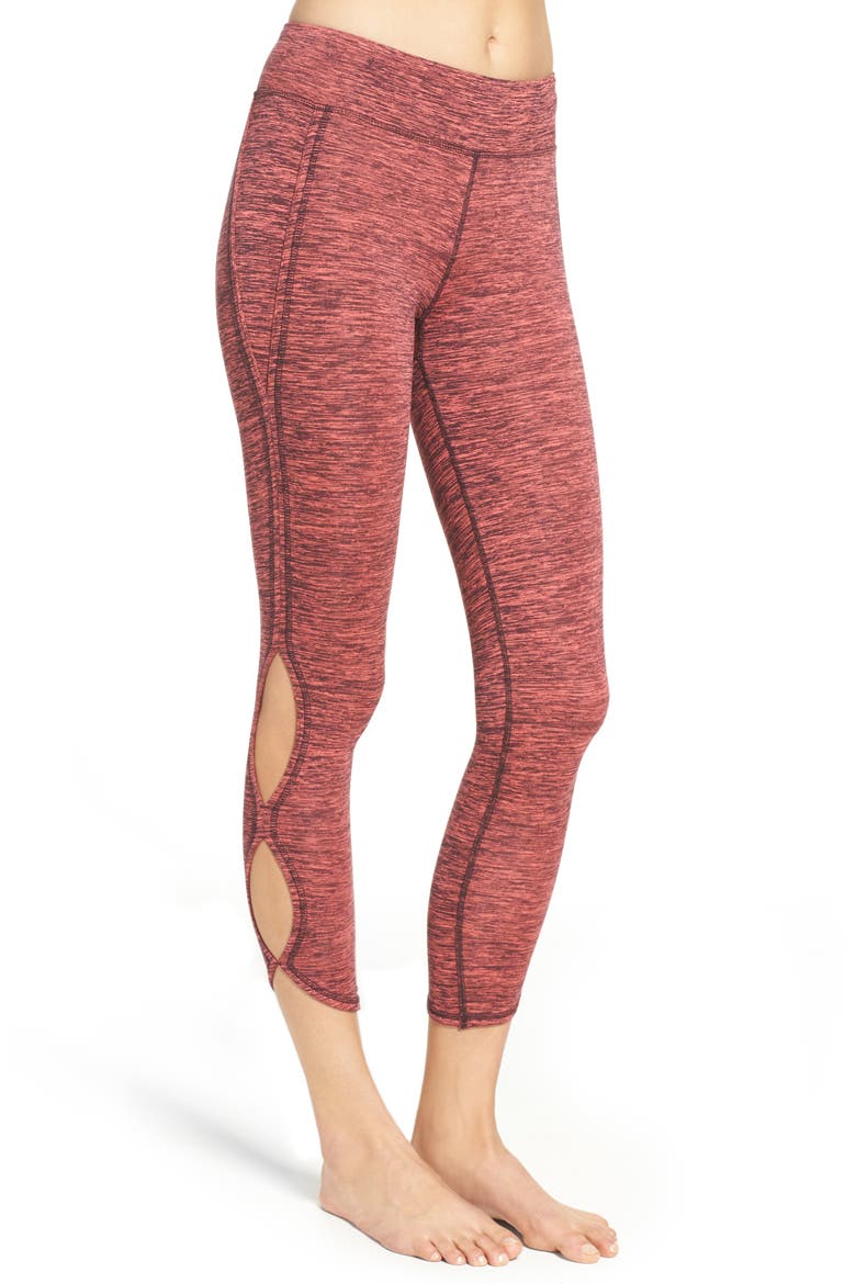 Free People Movement Infinity Cutout Crop Leggings, Alternate, color, TRUE NAVY/ HOT PINK