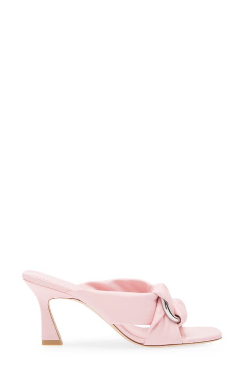Stuart Weitzman Cece Leather Twisted Ring Slide Sandals In Pink Marshmallow