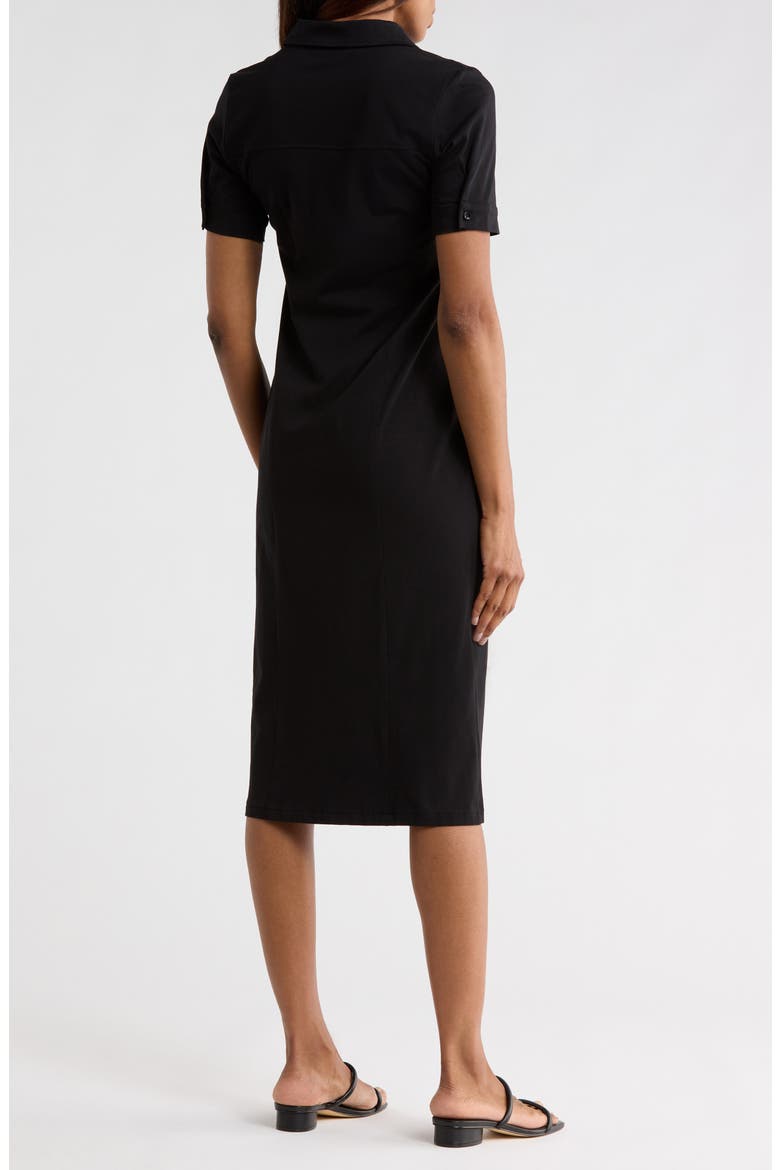 Short Sleeve Jersey Shirtdress, Alternate, color, BLACK
