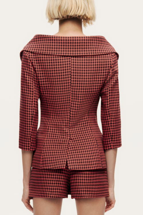 Nocturne Checked Portrait Collar Double-breasted Jacket In Multi