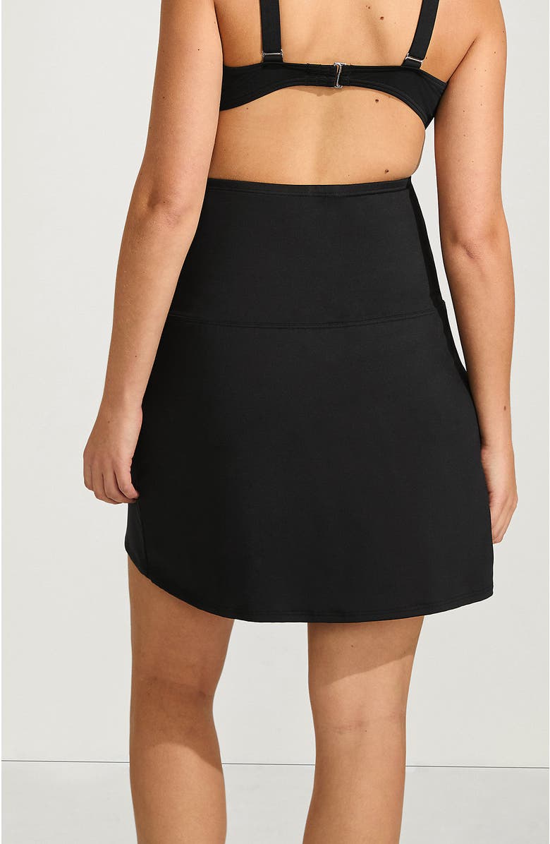 Lands' End Plus Size Ultra High Waisted Swim Skirt, Alternate, color, Black