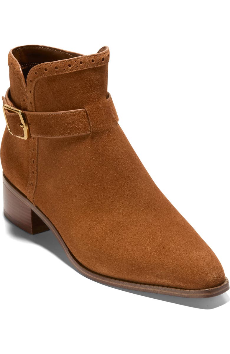 Cole Haan Norella Buckle Bootie, Main, color, Tobacco Suede