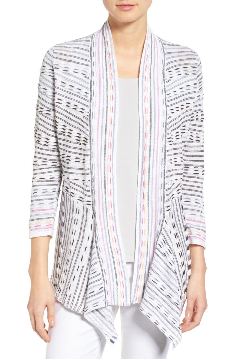 NIC+ZOE Maze Meadows Stripe Cardigan, Main, color, 