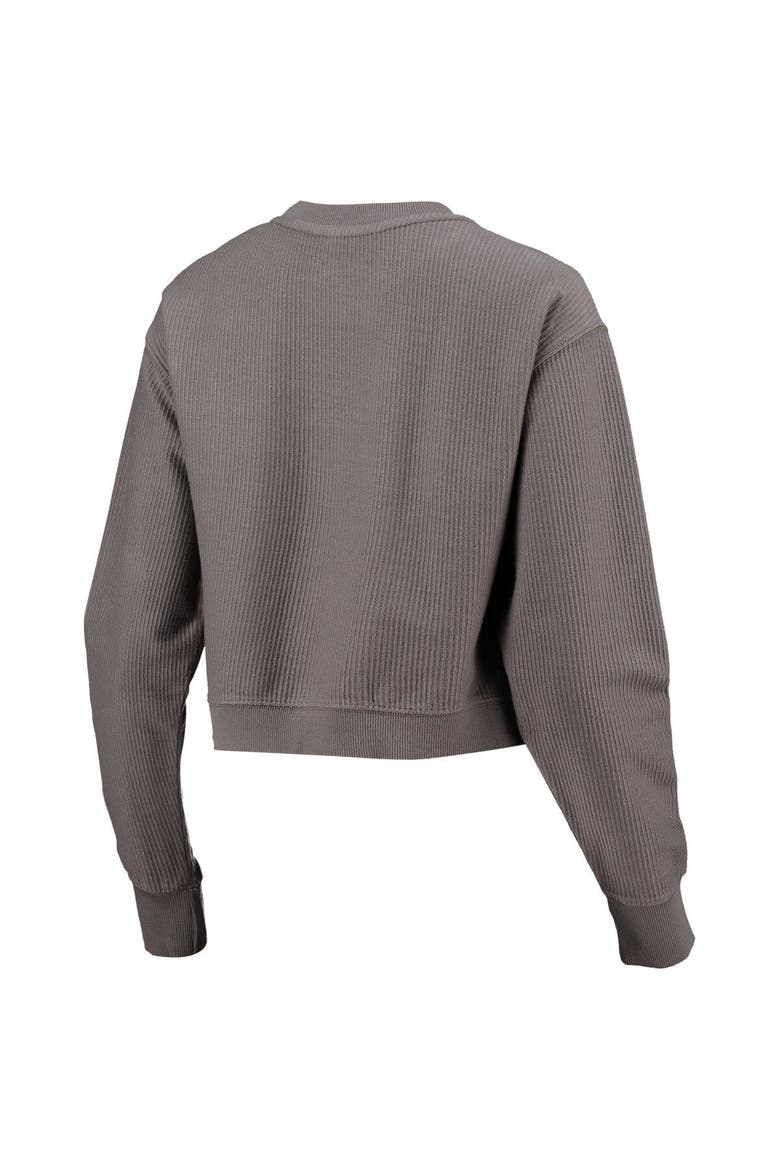 Women's League Collegiate Wear Graphite Clemson Tigers Classic Corded Timber Crop Pullover Sweatshirt, Alternate, color, Graphite