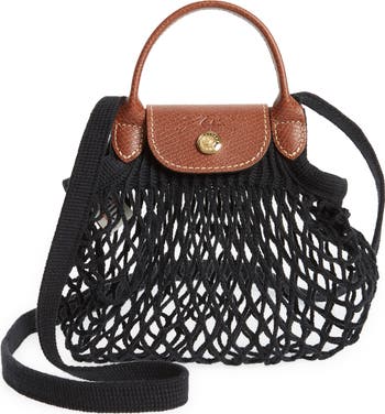 トートバッグ Longchamp SS25 BORSA LE PLIAGE FILET MINI (10139 HVH037) Longchamp Le Pliage Extra Small Filet Knit Shoulder Bag