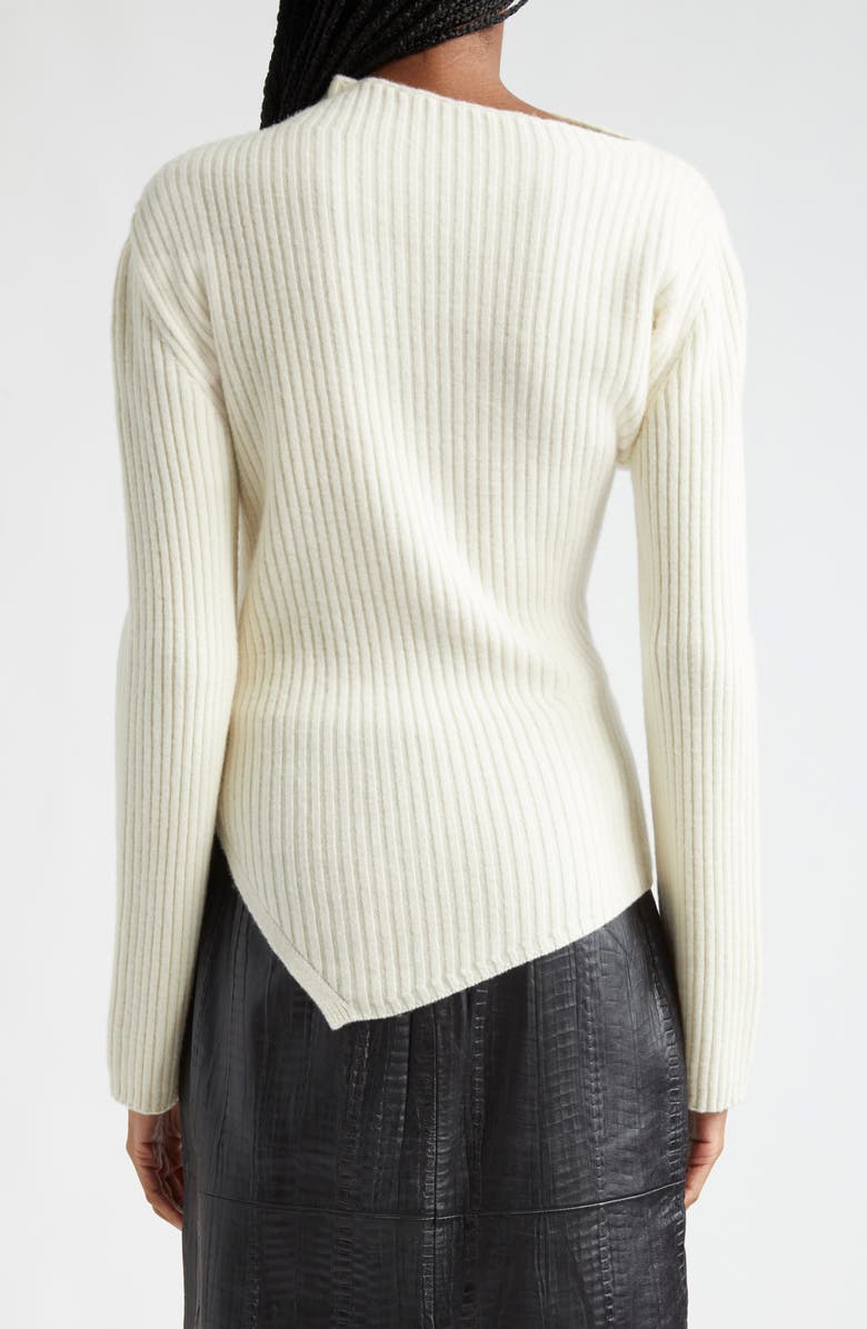 Róhe Twisted Rib Wool Sweater, Alternate, color, Off White