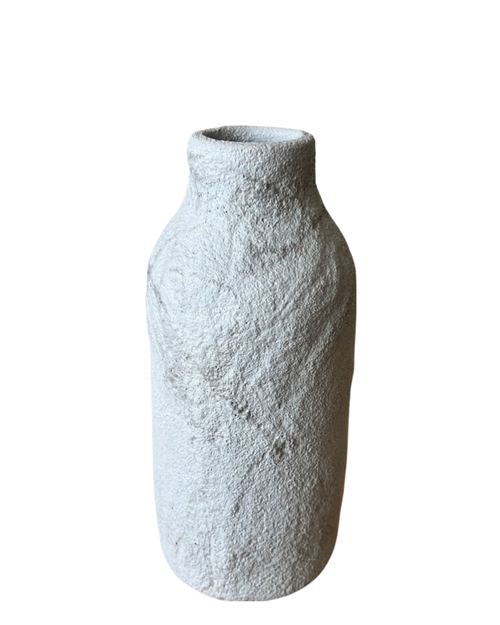 Gina Desantis Ceramics Tall Bottle Crater Vase In Gray