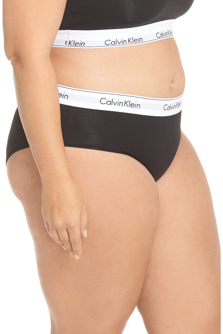 Modern Cotton Blend Hipster Briefs, Alternate, color, BLACK