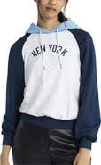 LUSSO Women's Lusso White New York Yankees Marlowe Tri-Blend Raglan Pullover Hoodie