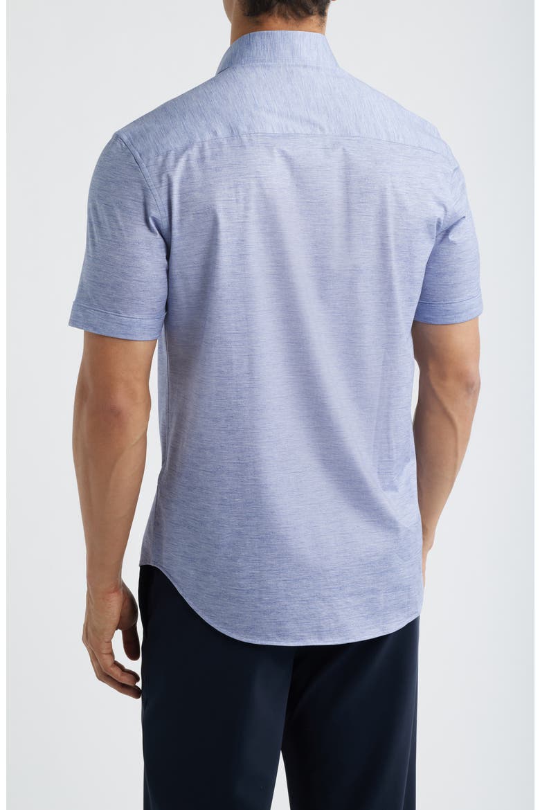 Miles OoohCotton® Space Dye Short Sleeve Button-Up Shirt, Alternate, color, ORCHID