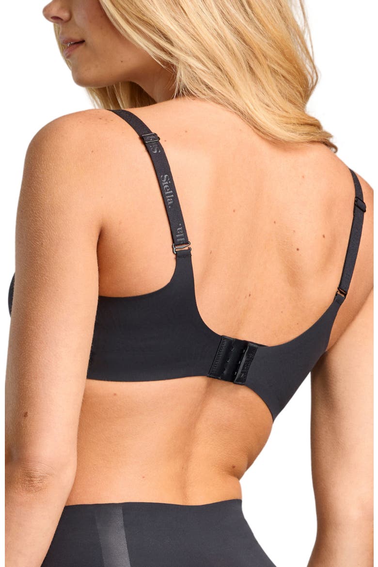 No-Show V-Neck Bra, Alternate, color, Black