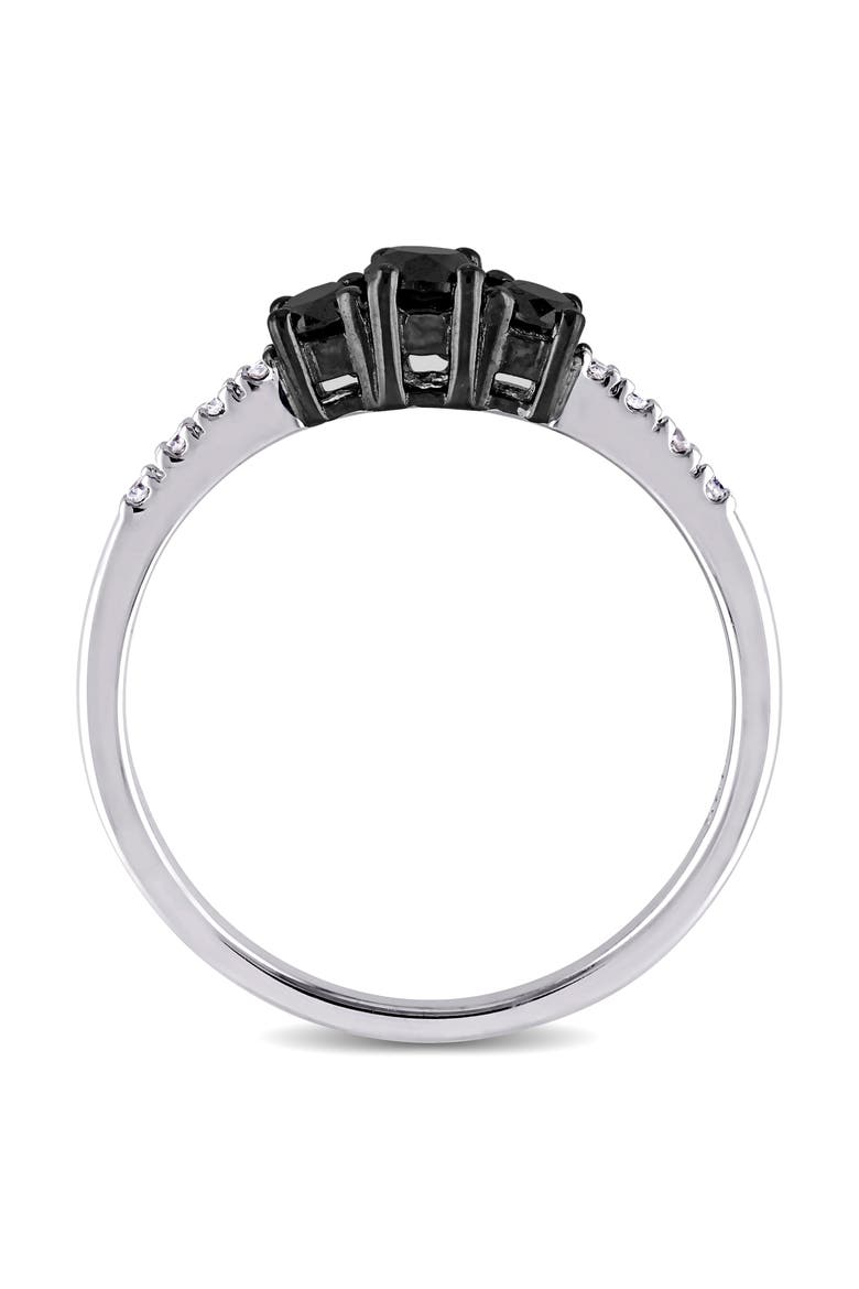 Black & White Diamond 3-Stone Engagement Ring, Alternate, color, Diamond