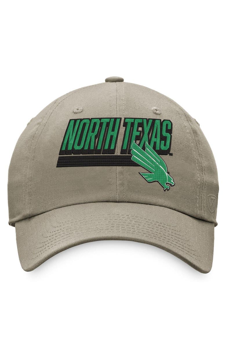 TOP OF THE WORLD Men's Top of the World Khaki North Texas Mean Green Slice Adjustable Hat, Alternate, color, Khaki