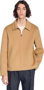 SANDRO Double-faced wool zip-up jacket