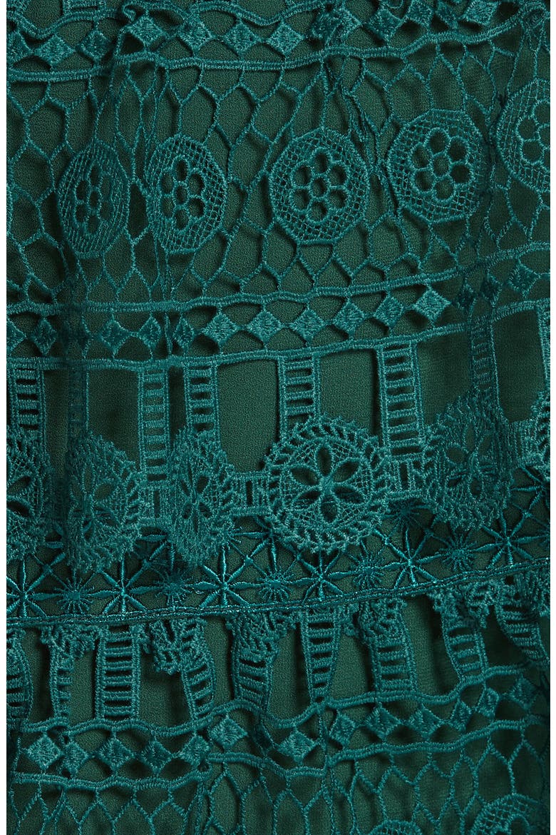 Tiered Guipure Lace Minidress, Alternate, color, GREEN