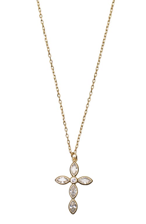 Argento Vivo Cross Cubic Zirconia Pendant Necklace In Gold