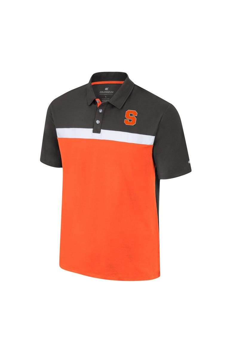 Men's Colosseum Charcoal Syracuse Orange Two Yutes Polo, Alternate, color, Charcoal