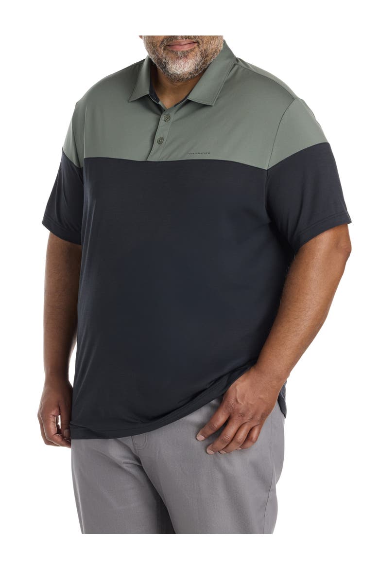 Big & Tall Heater Pro Colorblock PoloShirt, Main, color, DARK OLIVE