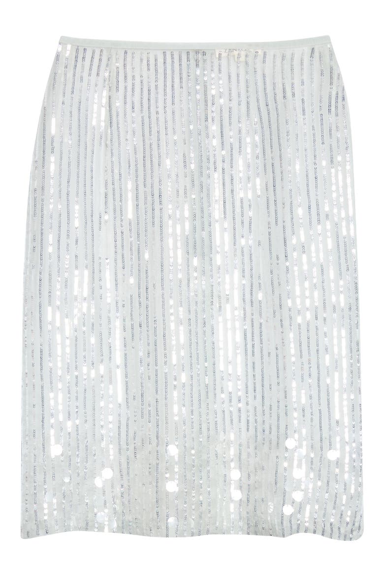 Isabella Sequin Stripe Silk Skirt, Alternate, color, OYSTER