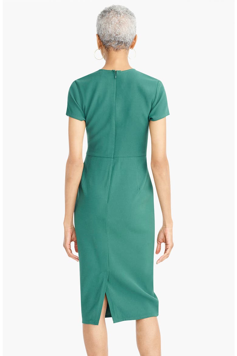 for J.Crew Stretch Twill Sheath Dress, Alternate, color, FOREST GREEN