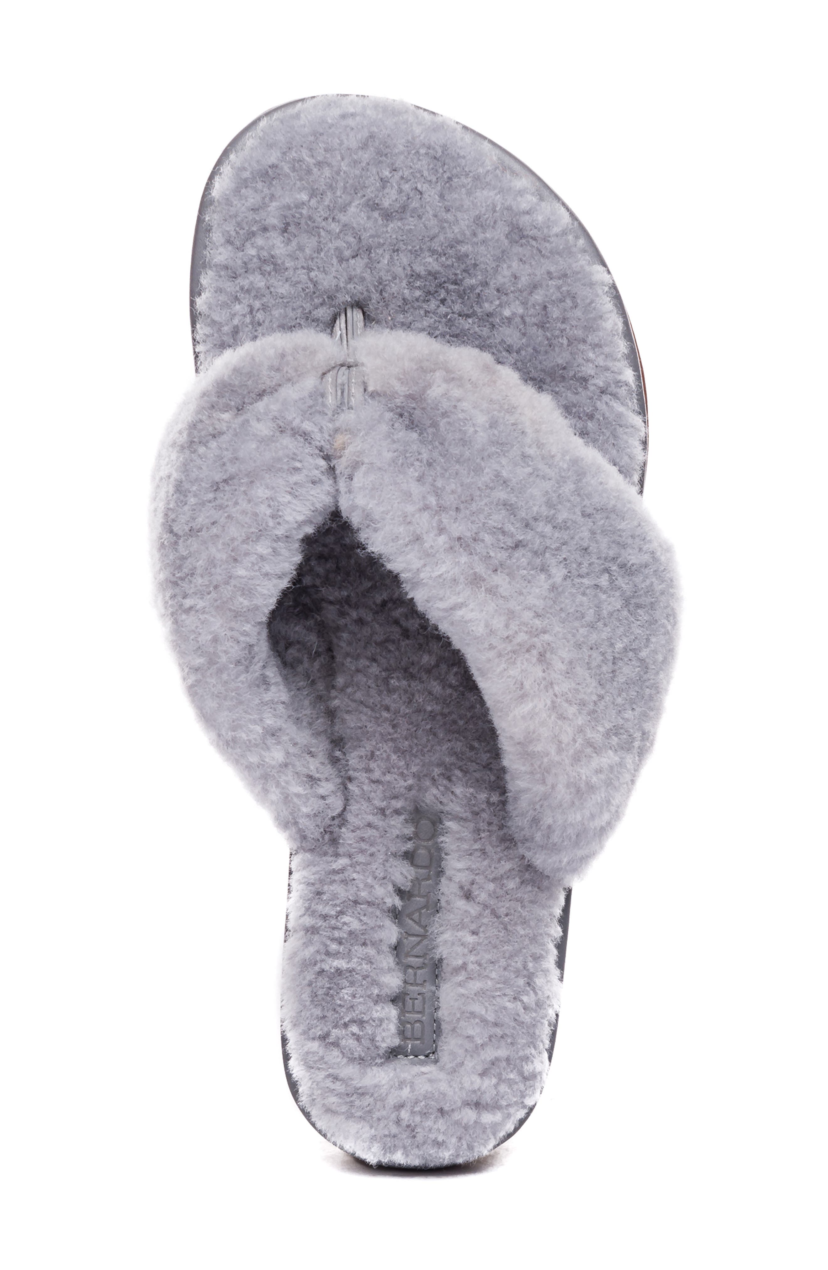 Bernardo Footwear Bernardo Miami Genuine Shearling Flip Flop, Alternate, color, 