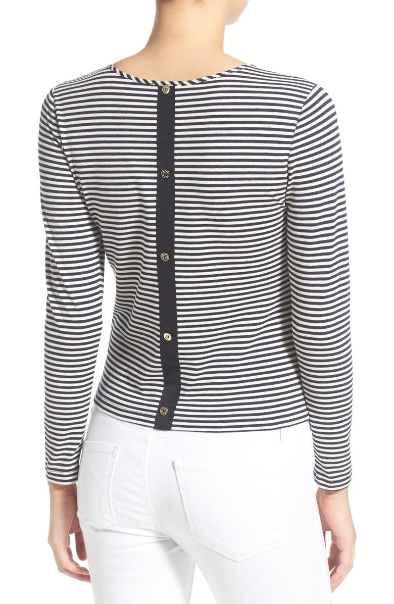 Chelsea28 Stripe Button Back Top, Alternate, color, 