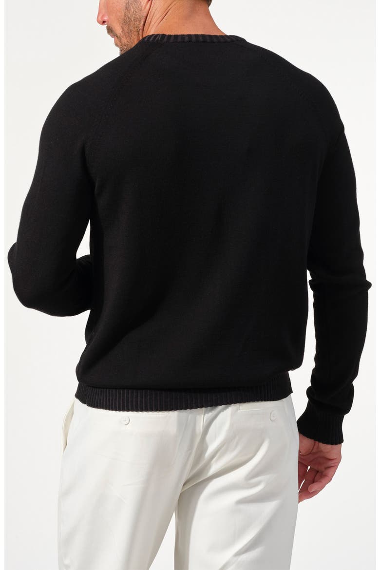 Valmont Merino Wool Knit Sweater, Alternate, color, BLACK