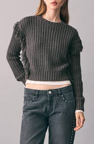 MANGO TEEN Fringe Trim Sweater