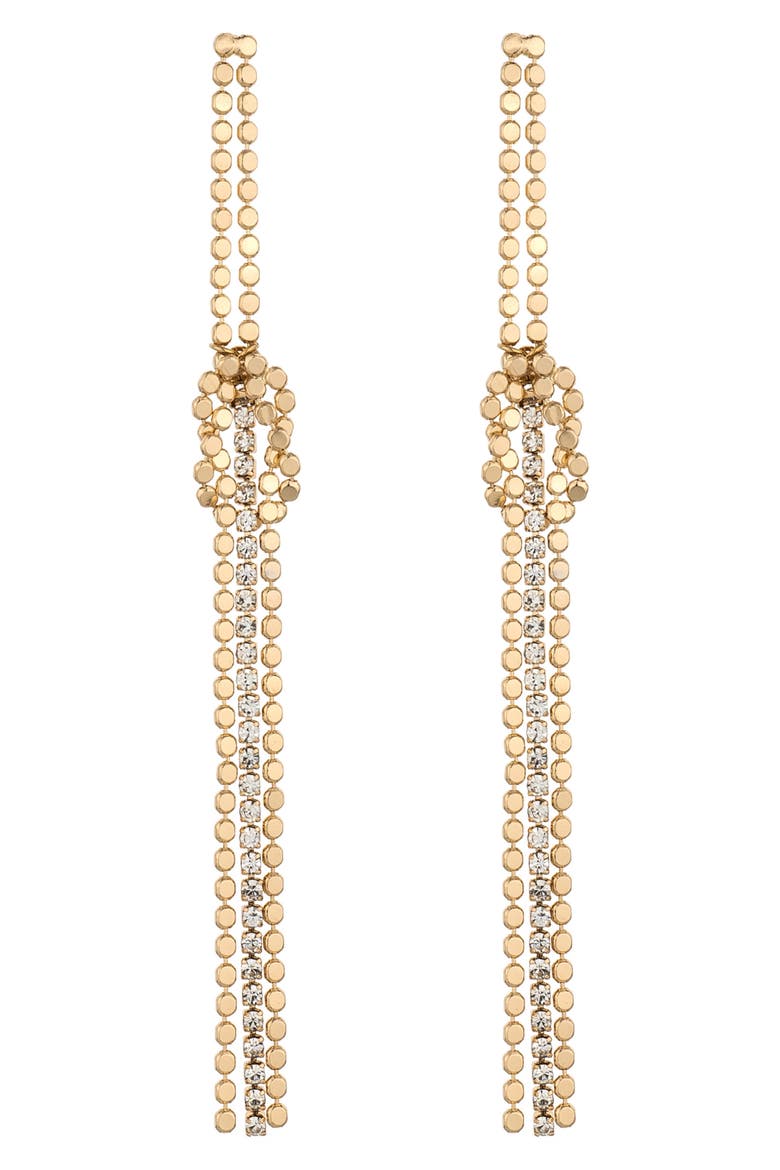 Knotted Duster Linear Drop Earrings, Main, color, GOLD