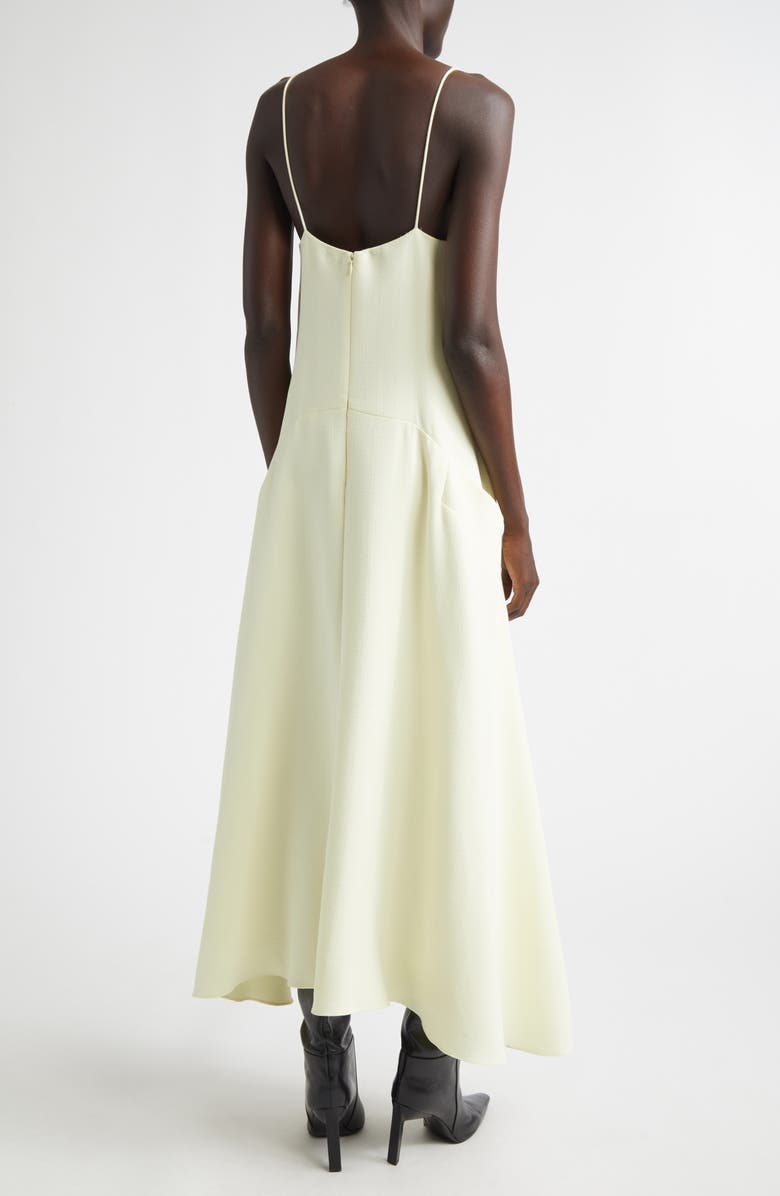 Brandon Maxwell The Darby Crepe Midi Dress, Alternate, color, Lemon Ice